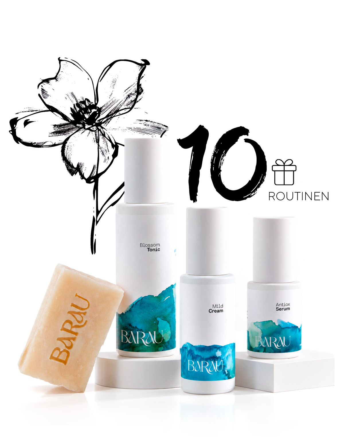 Die Produkte der Floral Sunrise Routine von BARAU