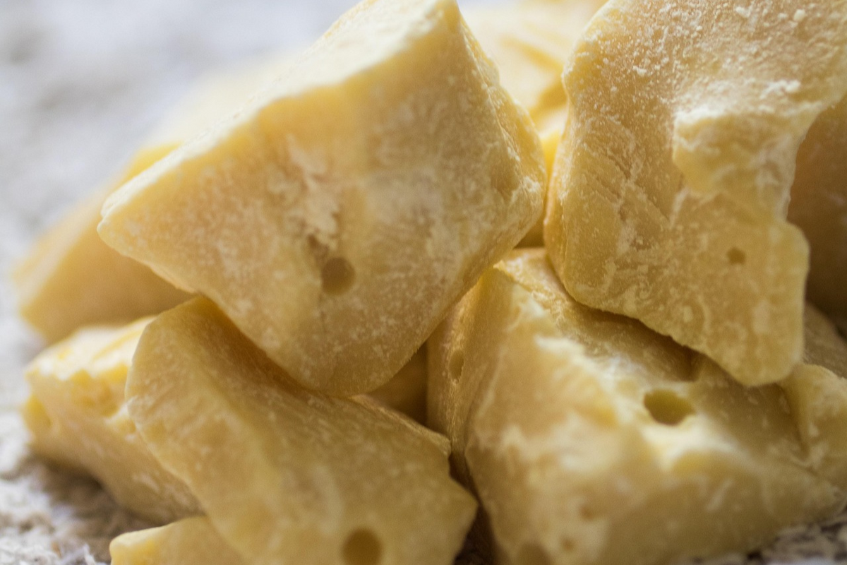 Raw organic cocoa butter